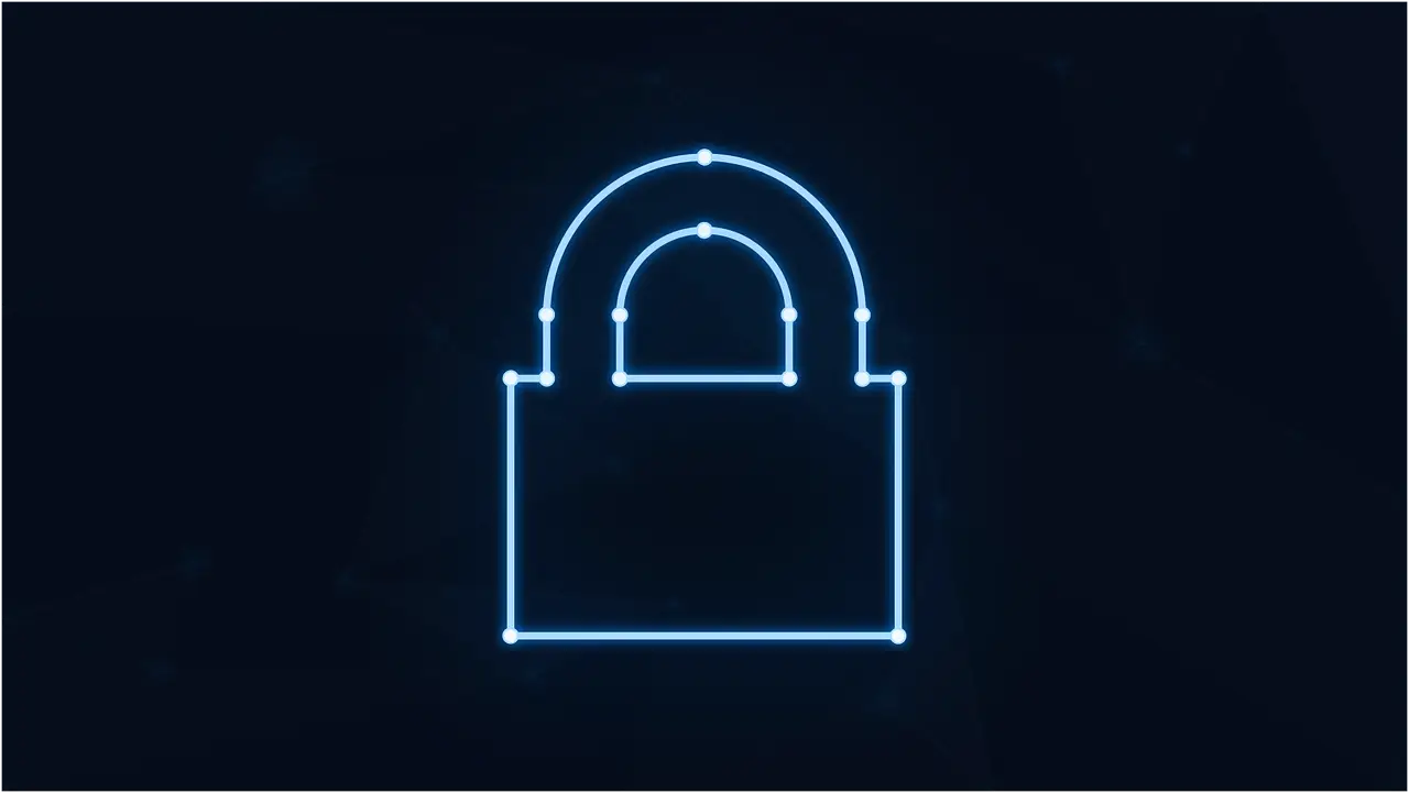 Free padlock neon cybersecurity vector